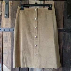Moda International Suede Skirt - Tan/ Camel, Size